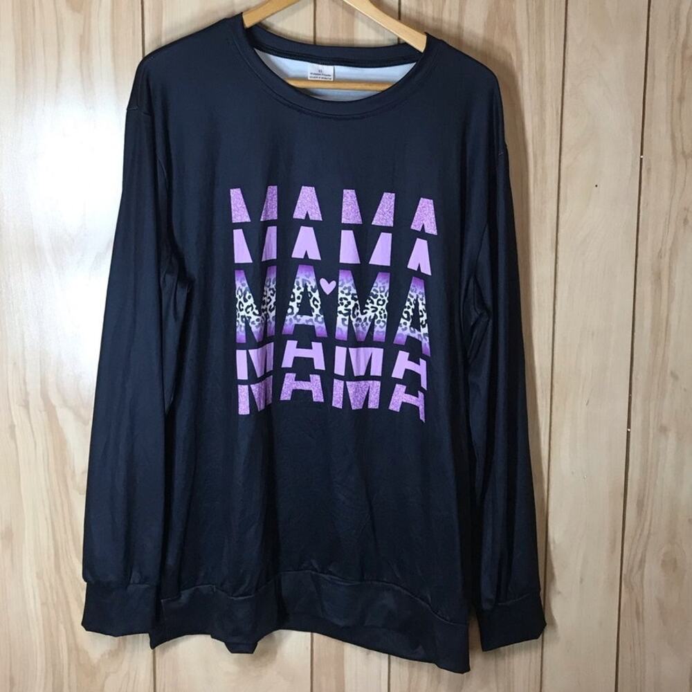 NWT Honey Bean MAMA Round Neck Long Sleeve Top XL